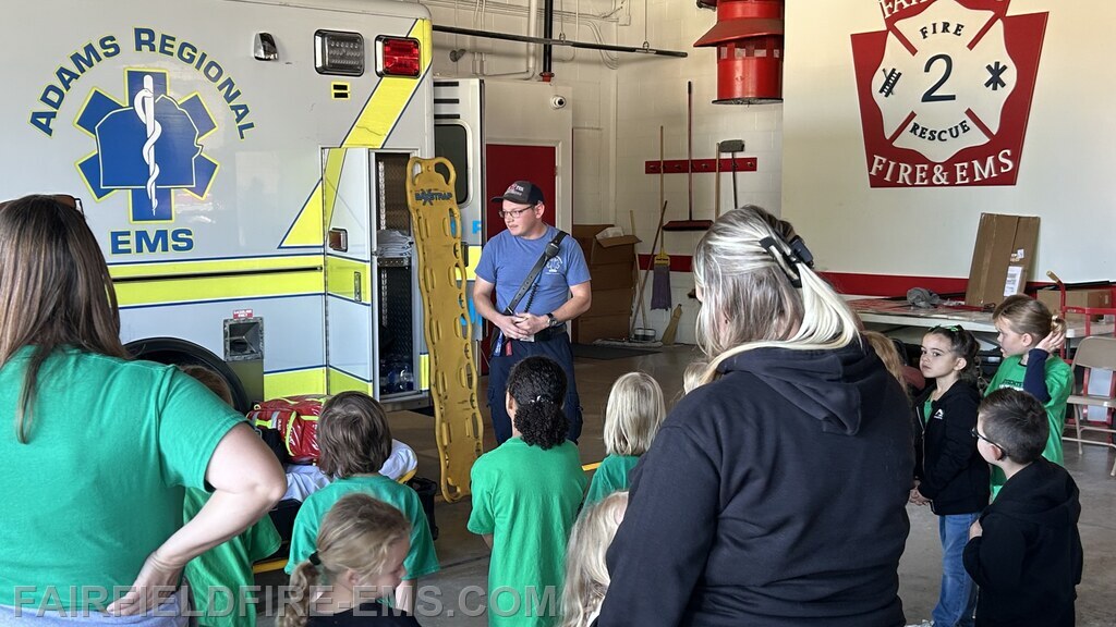 A member from A.R.E.M.S. was on hand to talk about what they do when they respond to a call.