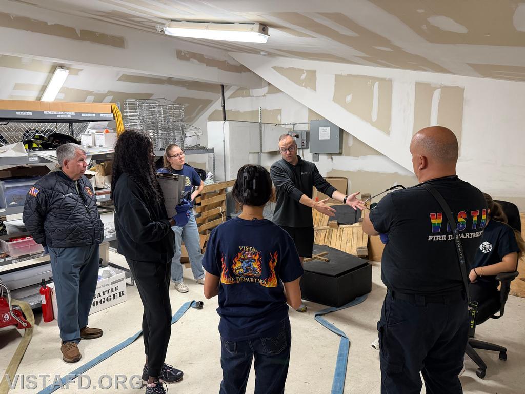 A/C Brian Porco explaining patient treatment procedures during the "EMS Call Scenarios" drill