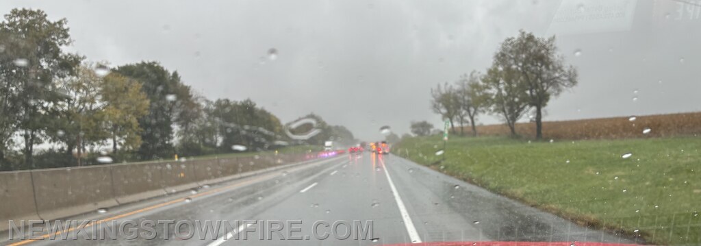 Less than one 1/4 mile behind the accident