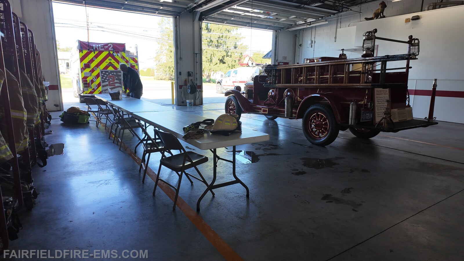 Chief William Jacobs setting up for the Open House.